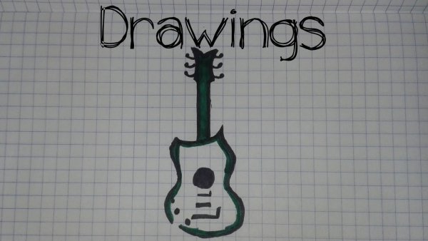 Рисунки чёрной ручкой гитара