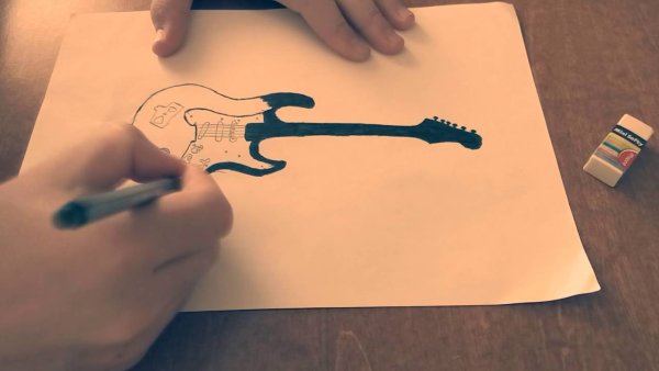 Поэтапное рисование гитары