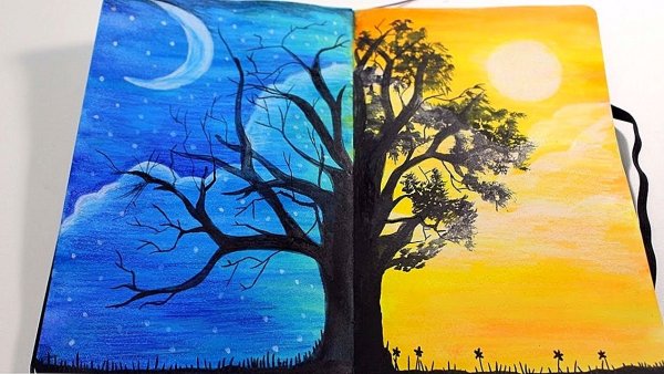 Правополушарное рисование гуашью одуванчики