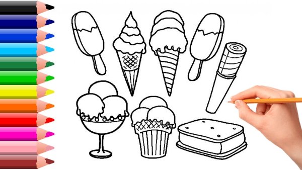 Раскраска для девочек мороженое