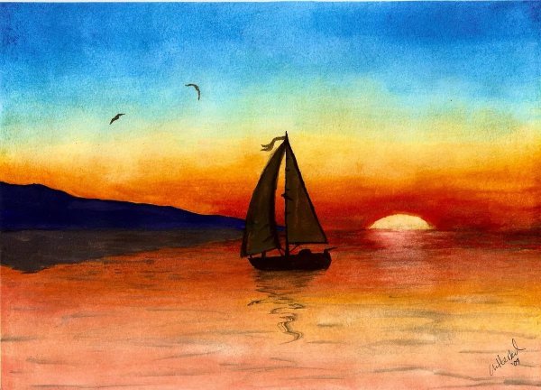 Закат карандашом