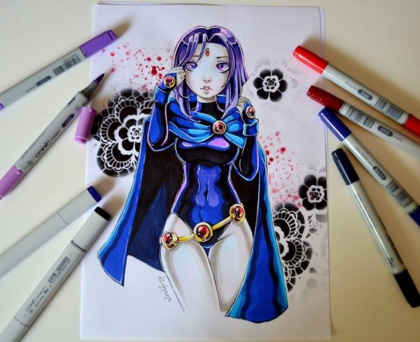 Рисунки фломастерами Touch Raven