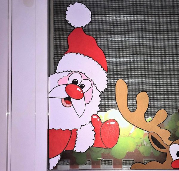 Украшение окон к новому году красками