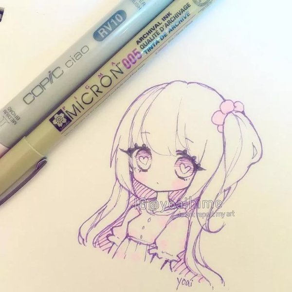 Рисунки для срисовки маркерами аниме