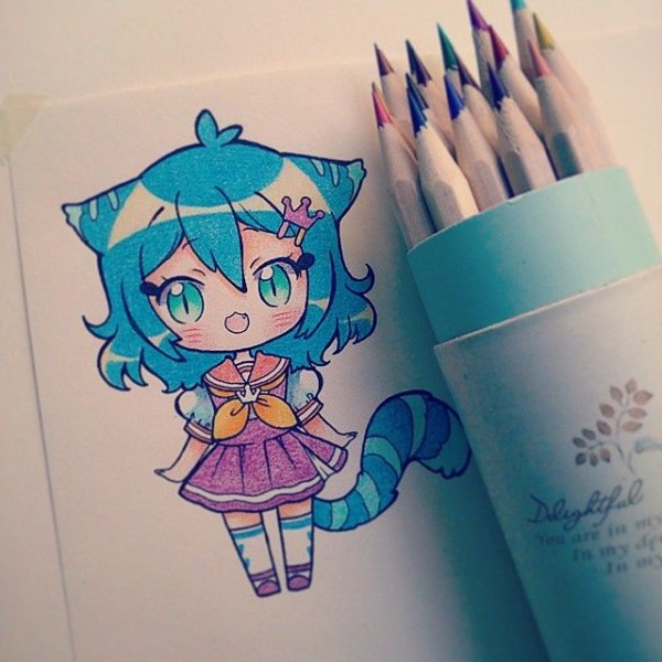 Чиби стиль маркерами