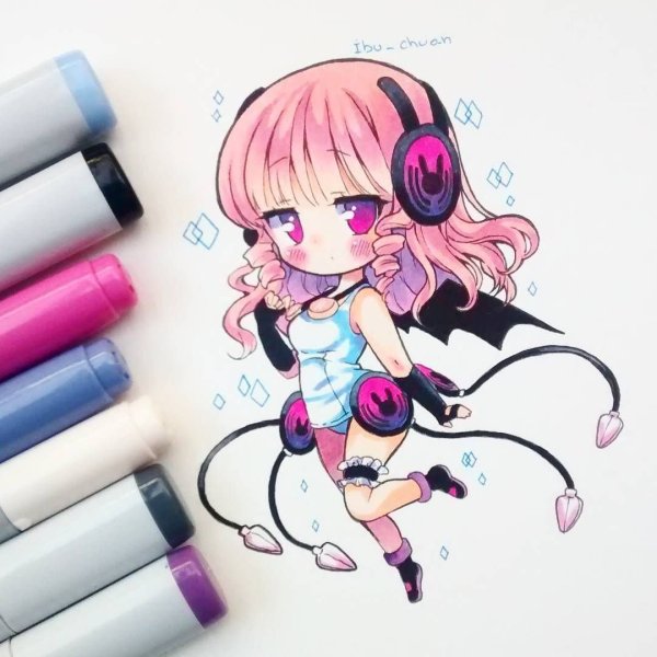 Аниме Чиби маркерами