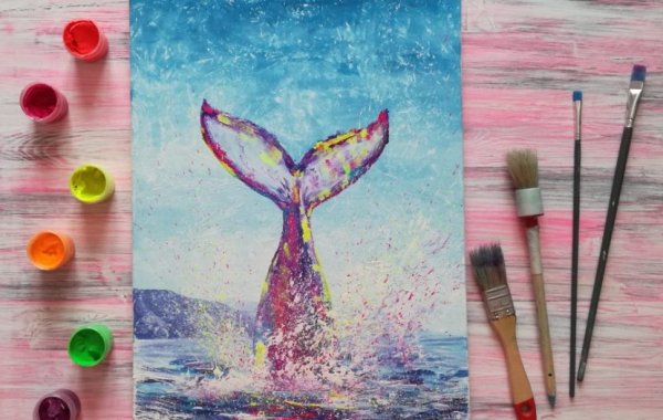 Закат карандашами цветными