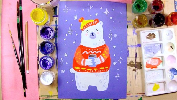 Рисование гуашью с детьми 3-4 лет