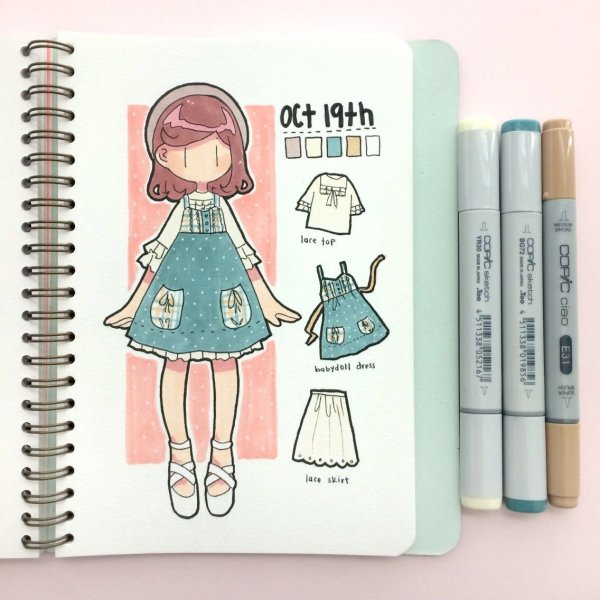 Рисунки для скетчбука девочки