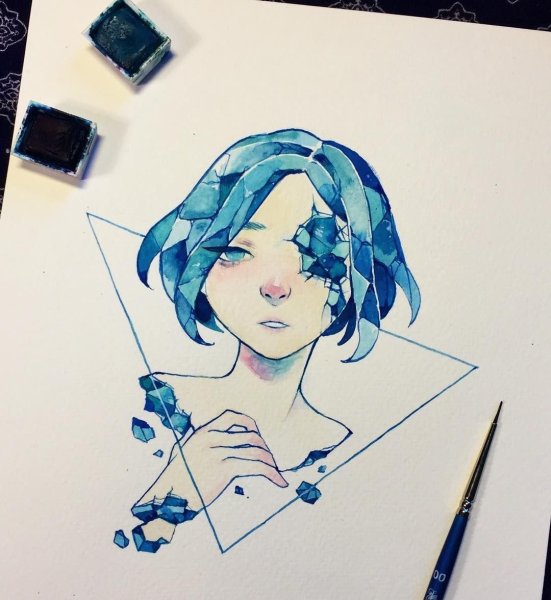 Арт акварелью в скетчбуке