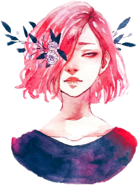 Девушка акварель