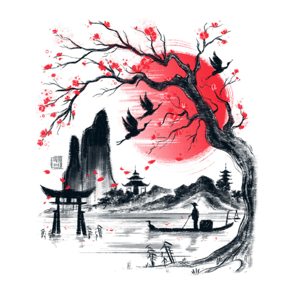 Китайская Монохромная живопись тушью