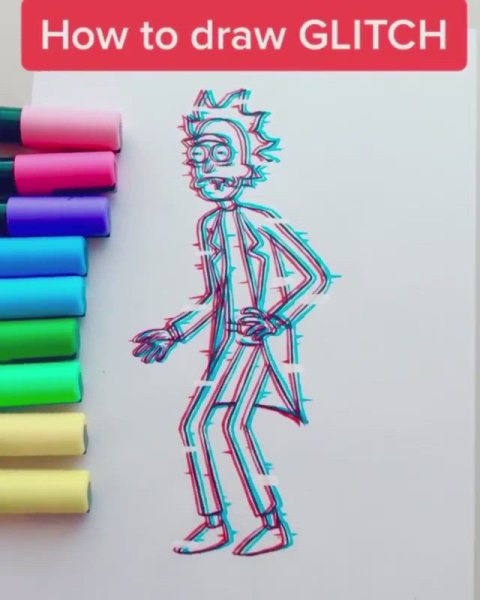 Рисунки неоновыми ручками