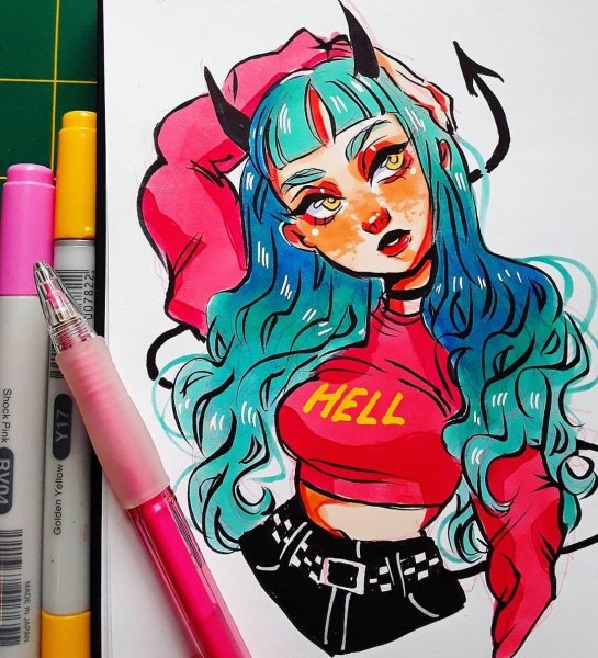 Стиль рисования персонажей маркерами