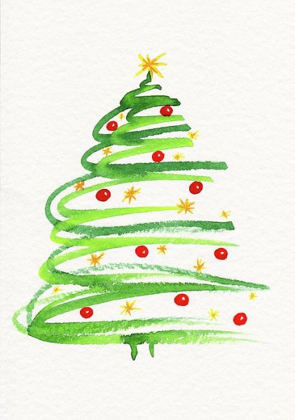 Елка красками