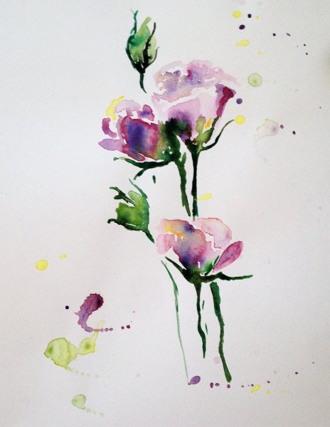 Рисунки акварельными карандашами