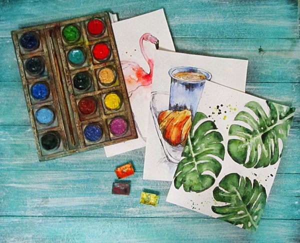 Рисование медовой акварелью