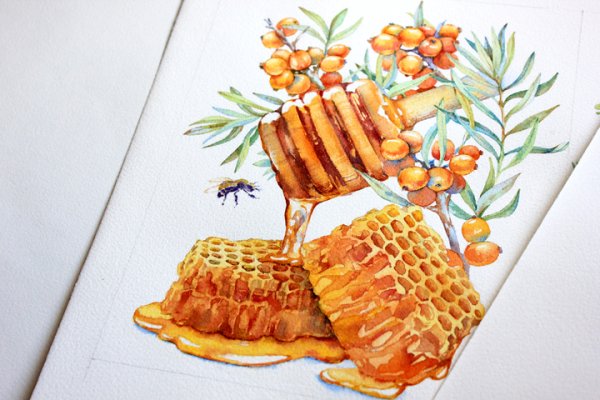 Рисование медовой акварелью