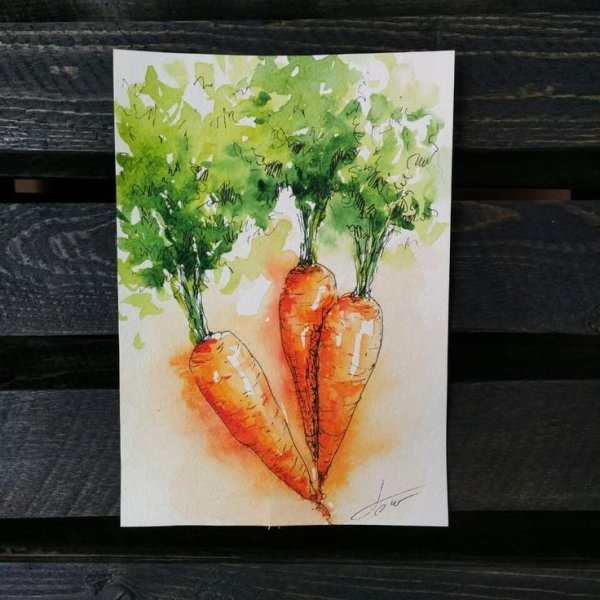 Простые Акварельные скетчи