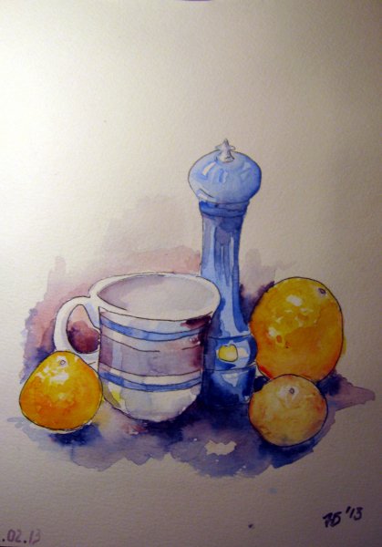 Рисование акварелью натюрморт