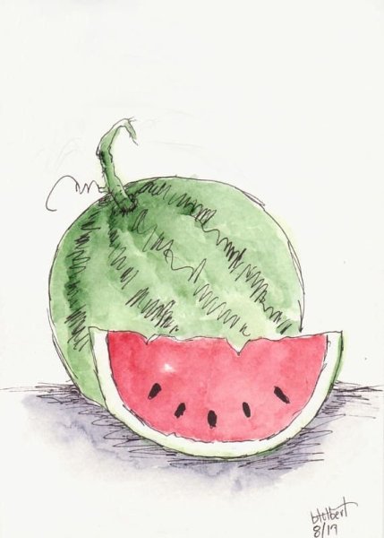 Фрукты красками легкие