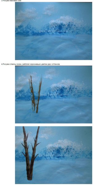 Поэтапное рисование зима