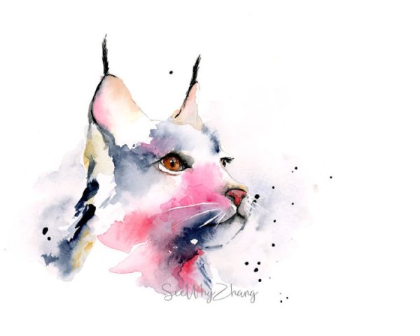 Животные акварелью