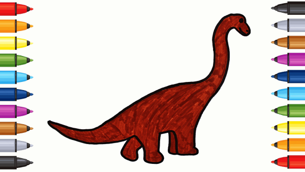 Динозавр фломастерами