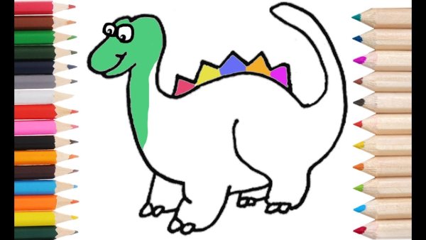 Динозавр маркерами