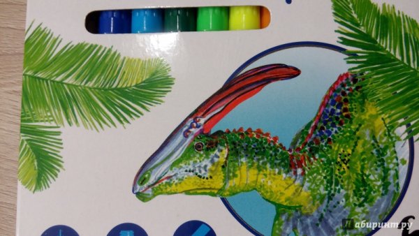 Динозавр скетч маркерами