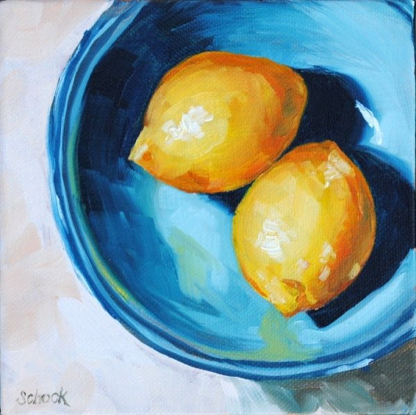 Фрукты масляной пастелью