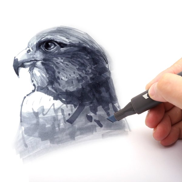 Рисунки серыми оттенками маркеров