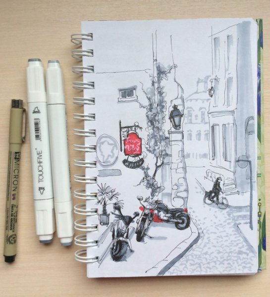 Рисование скетчей маркерами