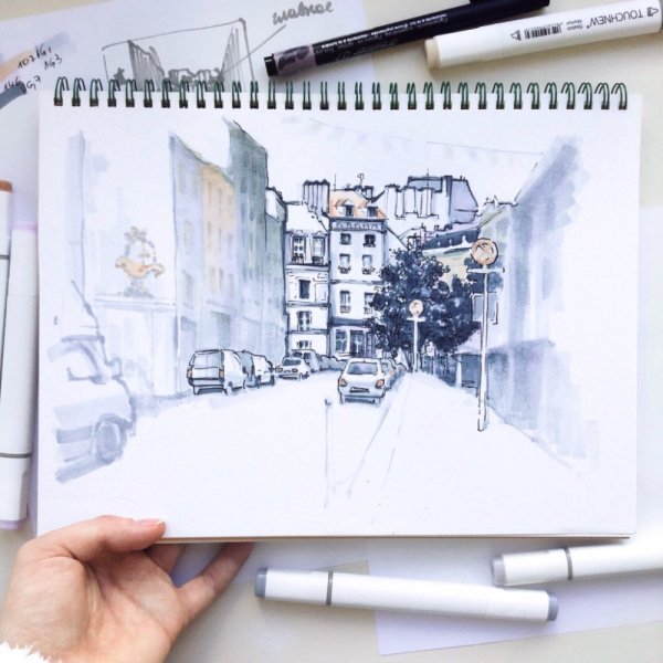 Скетчи спиртовыми маркерами