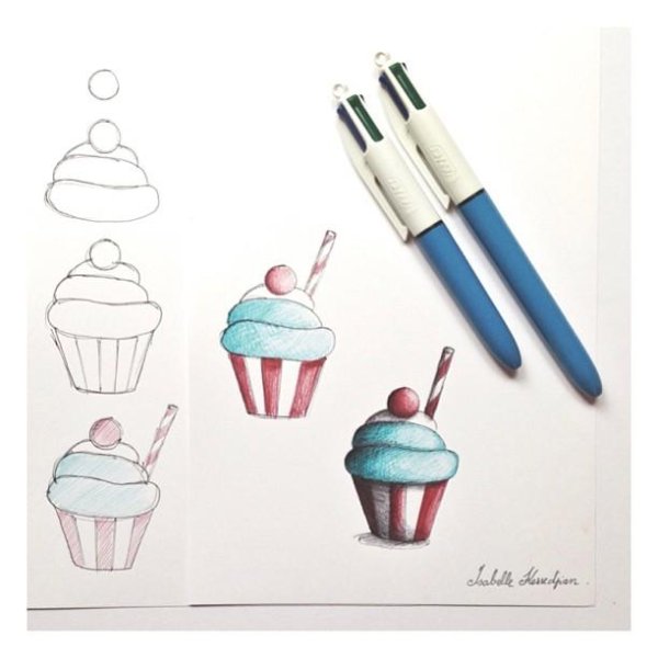 Красивые рисунки еды пошагово