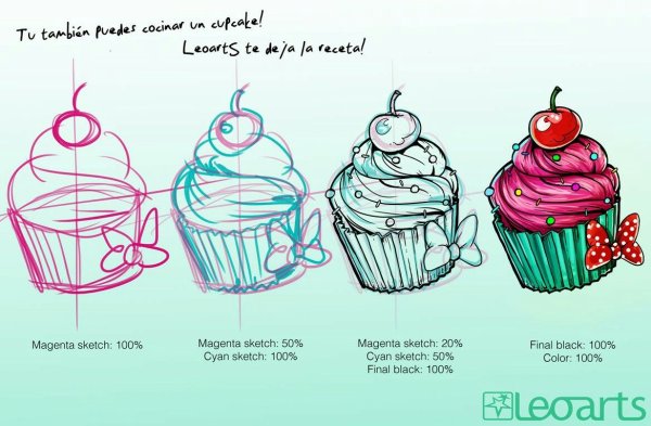 Скетч для начинающих пирожное