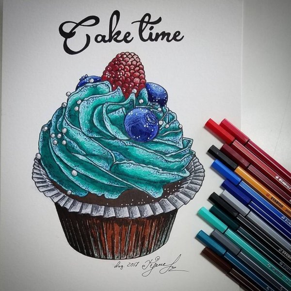 Капкейк маркерами