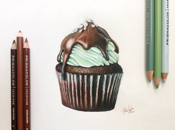 Кекс скетч маркерами