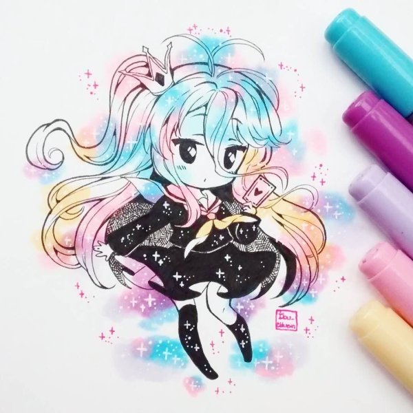 Чиби маркерами Copic