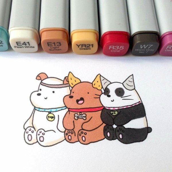 Милые рисунки маркерами легкие