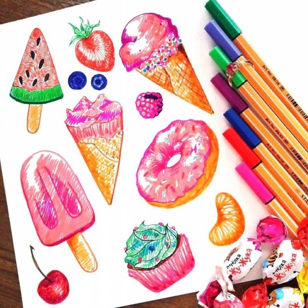 Сладости маркерами