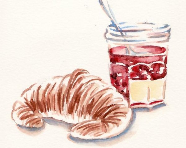 Еда акварелью легкие