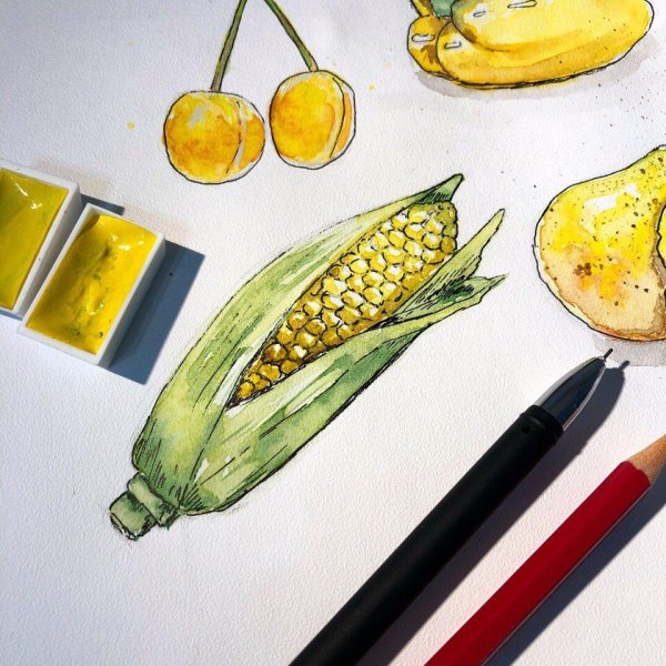 Скетчинг акварелью