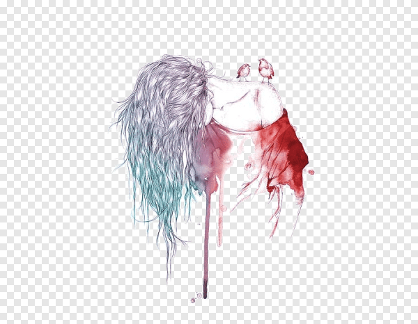 Страх акварель