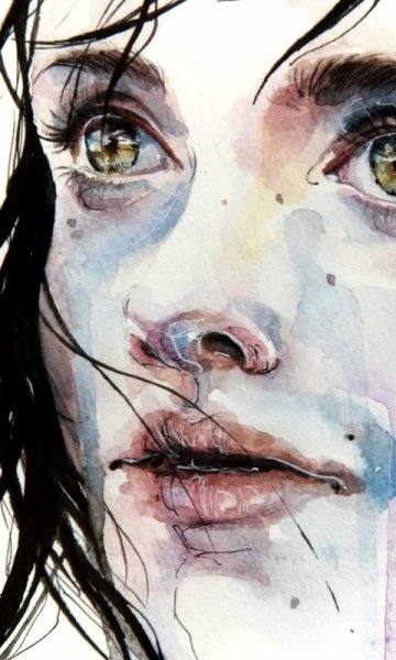 Грустные рисунки акварелью