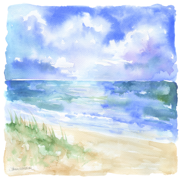 Море акварелью