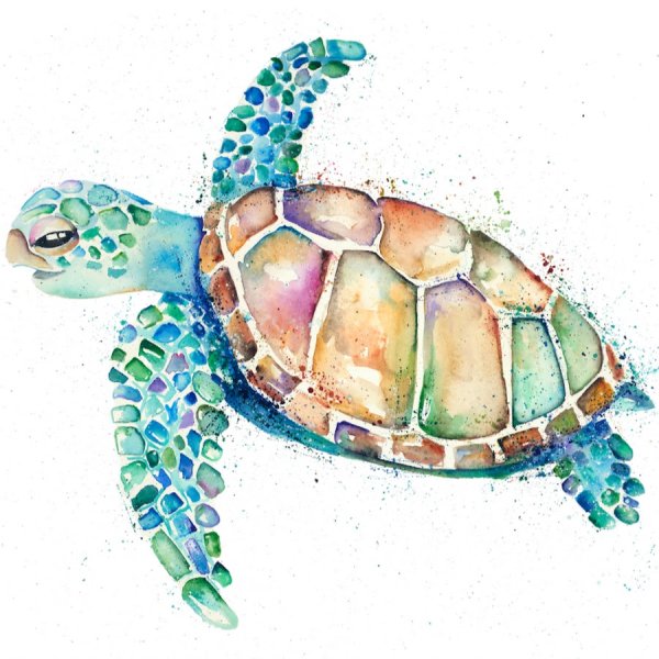 Морская черепаха акварель