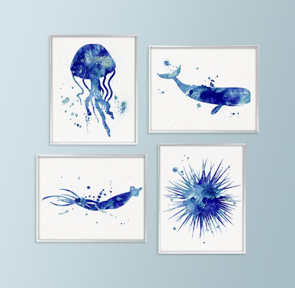 Морская тема акварель