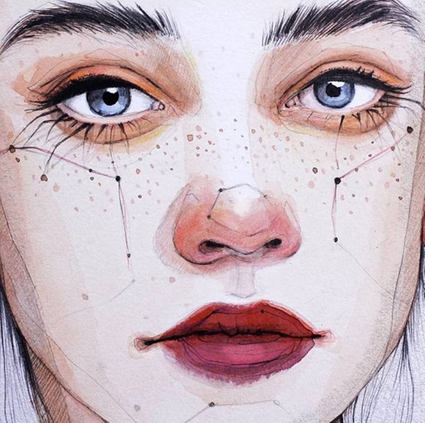 Эстетика лица карандашом