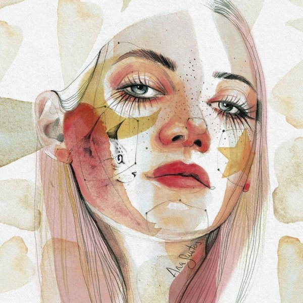 Ana Santos акварель портрет